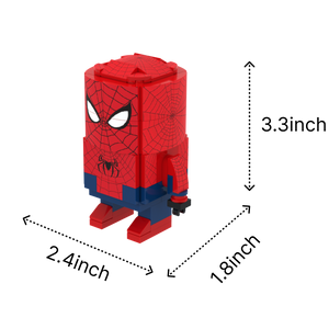 Red Block Spider brick art collectible, size guide