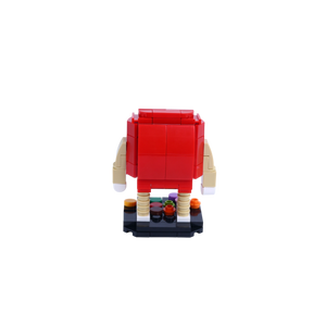 Red Candy Bean brick art collectible, back view