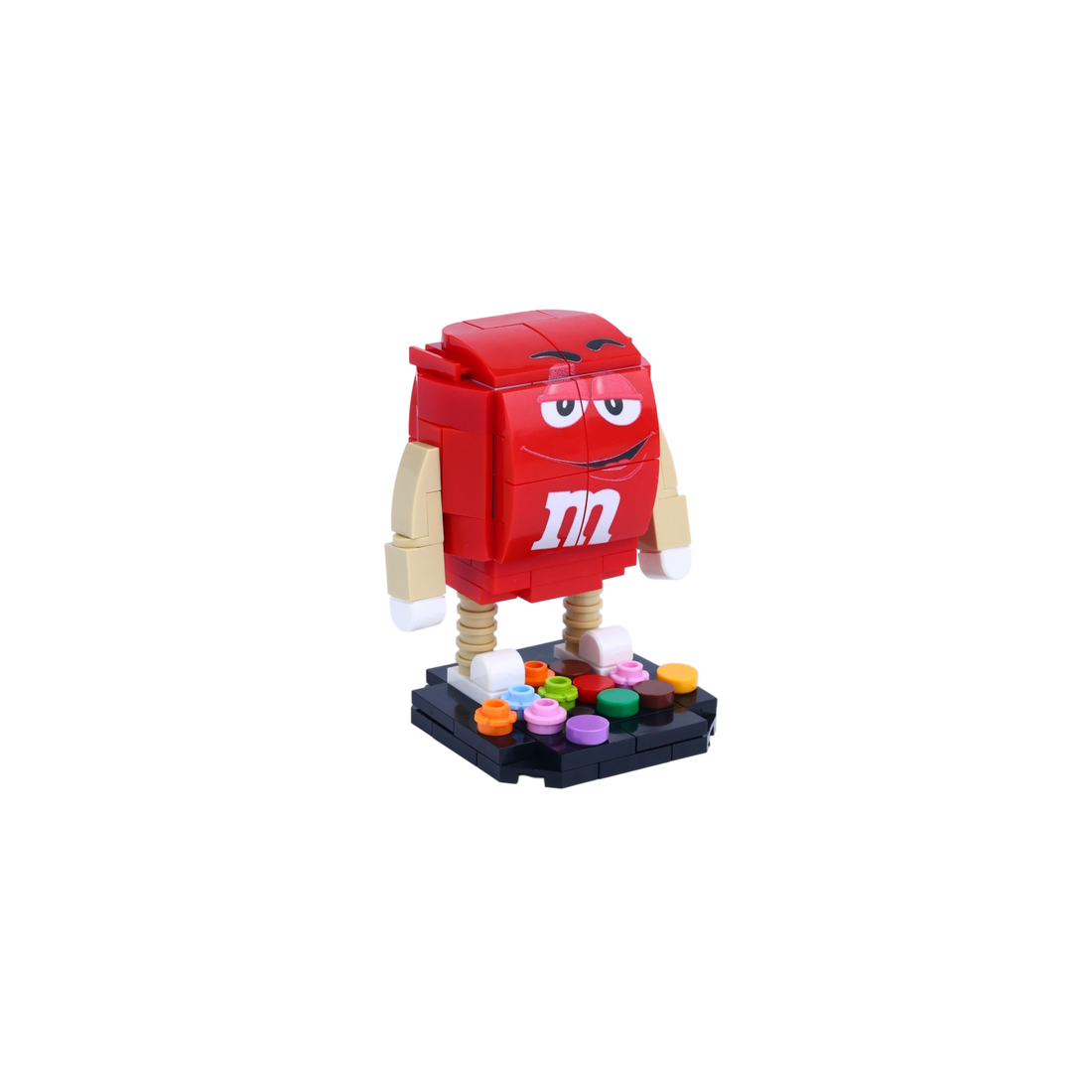 Red Candy Bean brick art collectible, left-side view