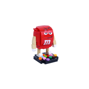 Red Candy Bean brick art collectible, left-side view