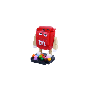 Red Candy Bean brick art collectible, right-side view
