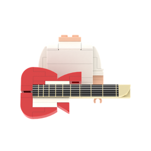 Red Electric Guitar brick figure accessory, main product view