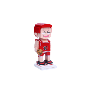 Red-Haired Basketball Star custom brick figure, left-side view