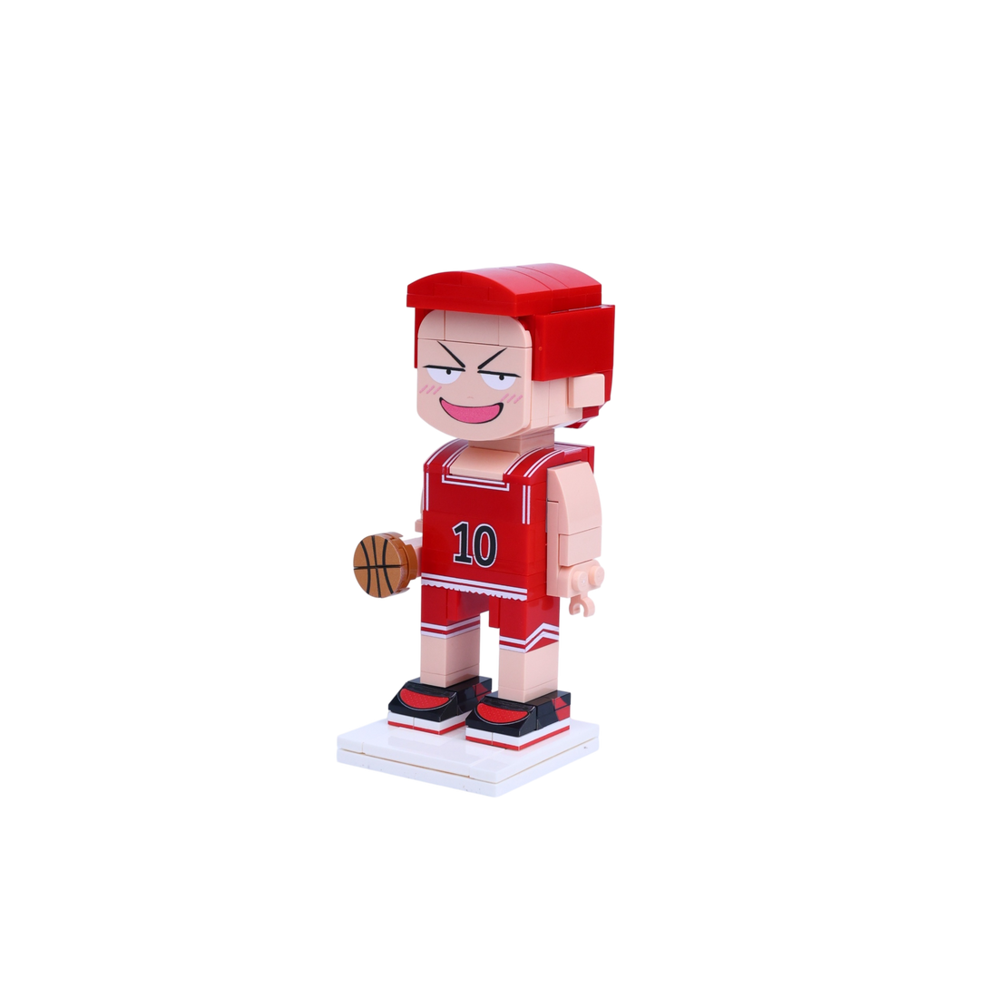 Red-Haired Basketball Star custom brick figure, right-side view