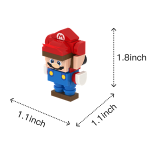 Red Hat & Blue Overall Brick Figure brick figure accessory, size guide