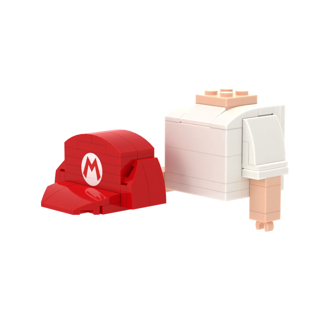 Red Hat brick figure accessory, right-side view