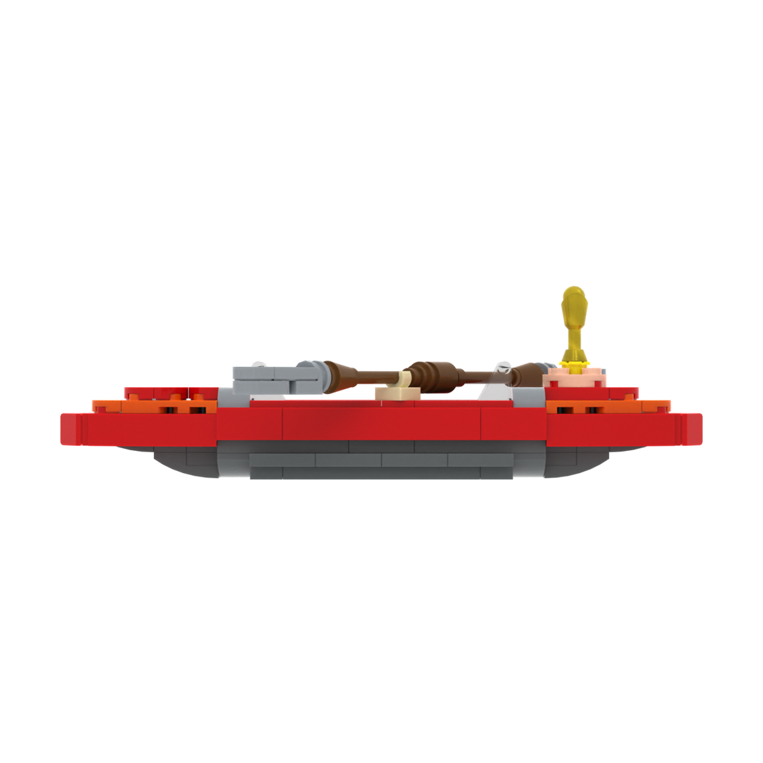 Red Kayak brick scene accessory, left-side view