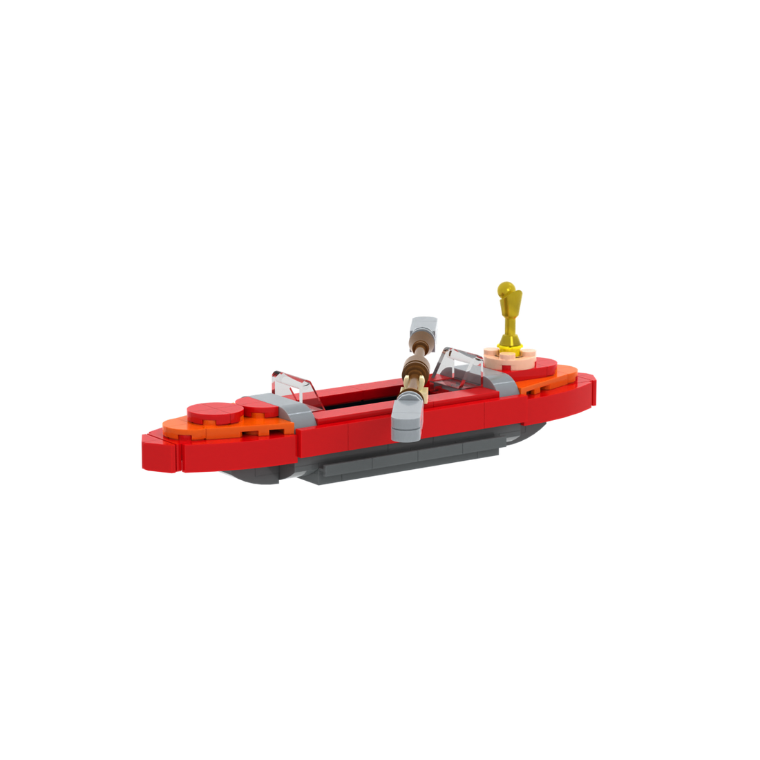 Red Kayak brick scene accessory, right-side view