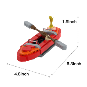 Red Kayak brick scene accessory, size guide