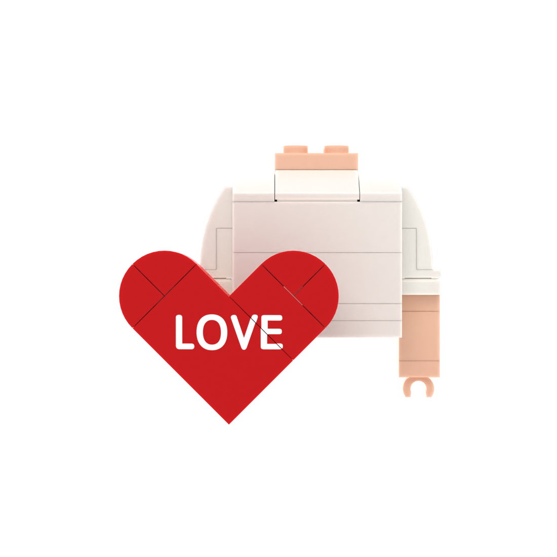 Red LOVE Heart brick figure accessory, main product view