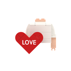 Red LOVE Heart brick figure accessory, main product view