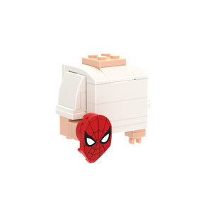 Red Mask brick figure accessory, left-side view