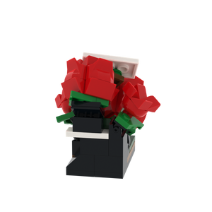 Red Rose Bouquet brick scene accessory, detail view 1