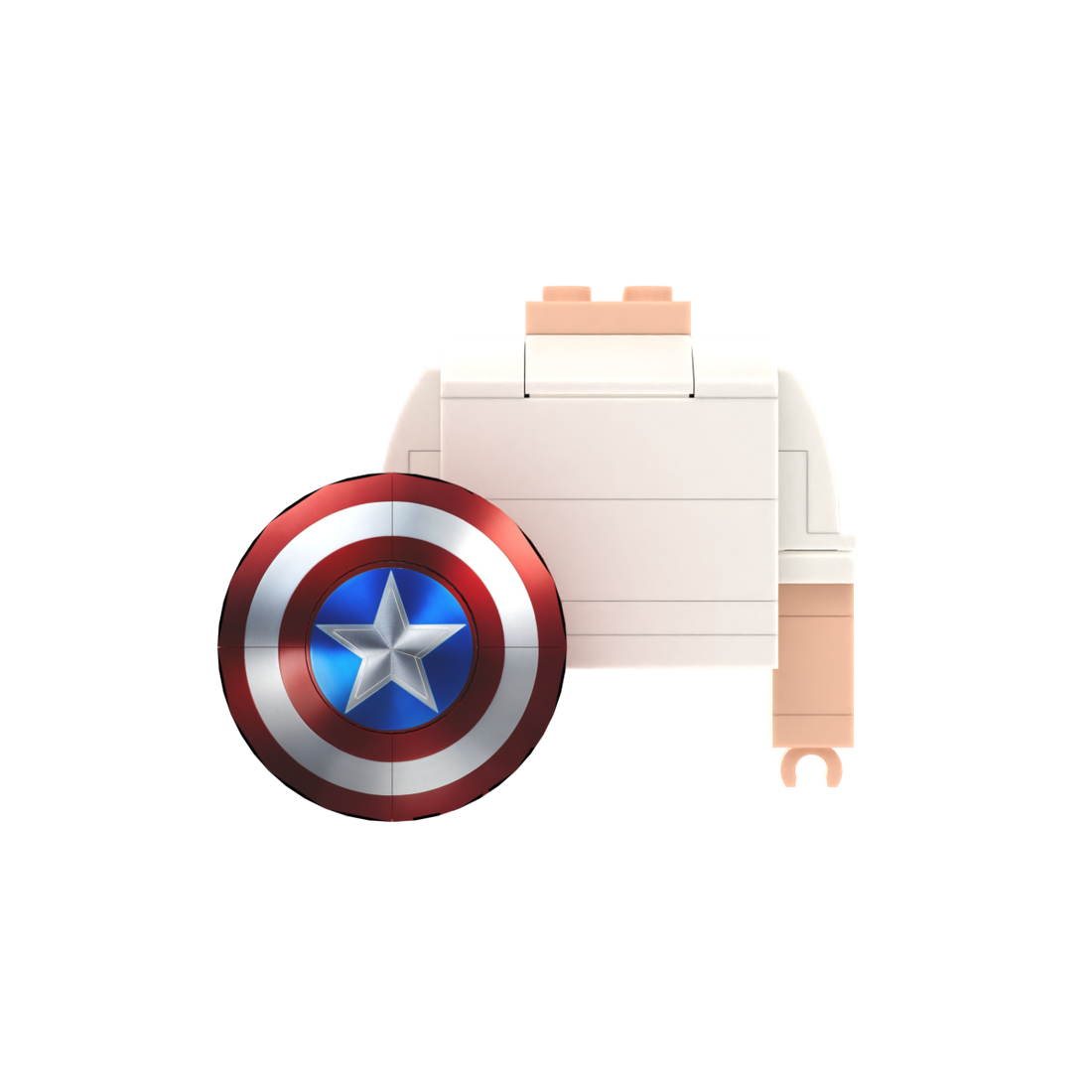 Red White & Blue Shield brick figure accessory, main product view