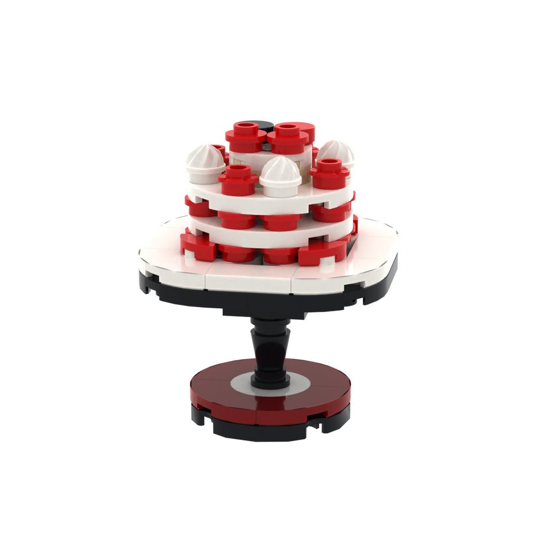 Red-White Cake Tower brick scene accessory, detail view 1
