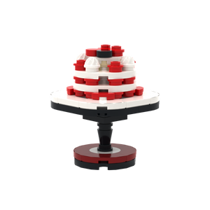 Red-White Cake Tower brick scene accessory, detail view 2