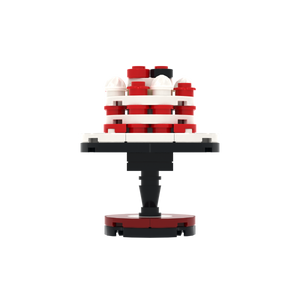 Red-White Cake Tower brick scene accessory, left-side view
