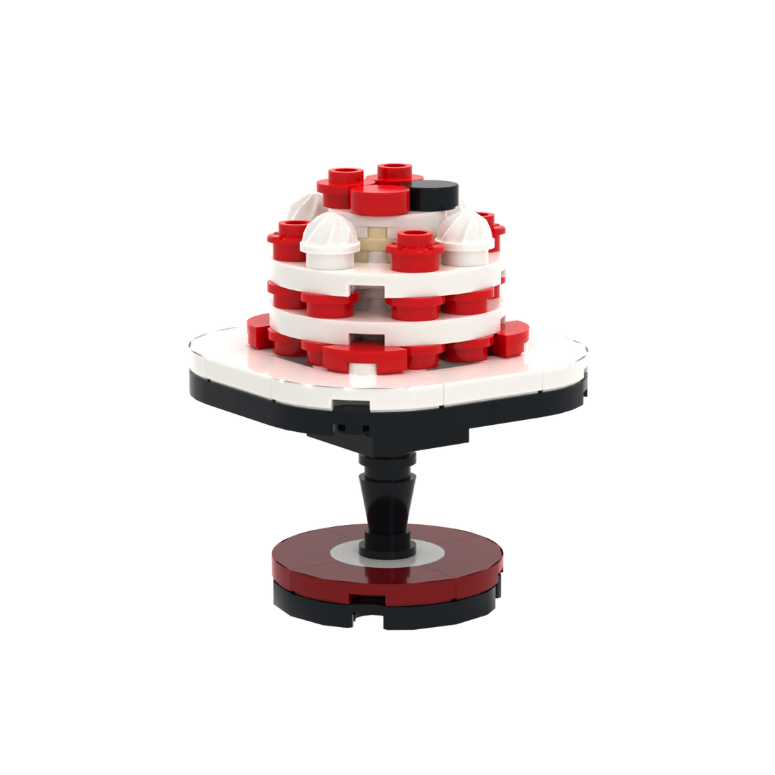Red-White Cake Tower brick scene accessory, right-side view