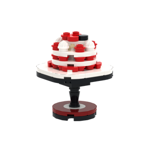 Red-White Cake Tower brick scene accessory, right-side view