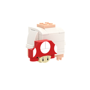 Red-White Mushroom brick figure accessory, left-side view