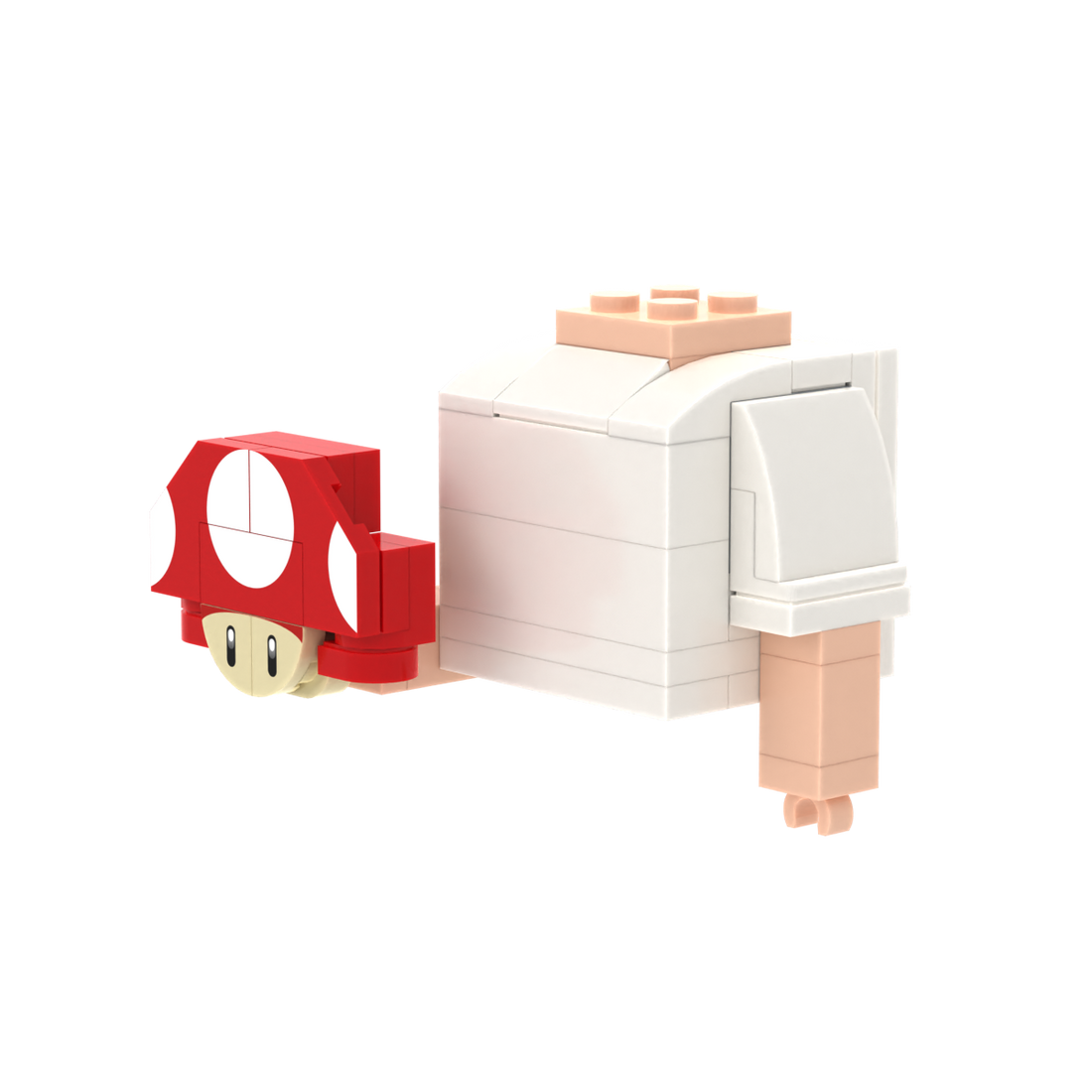 Red-White Mushroom brick figure accessory, right-side view