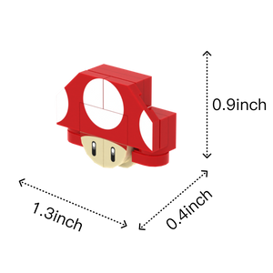 Red-White Mushroom brick figure accessory, size guide