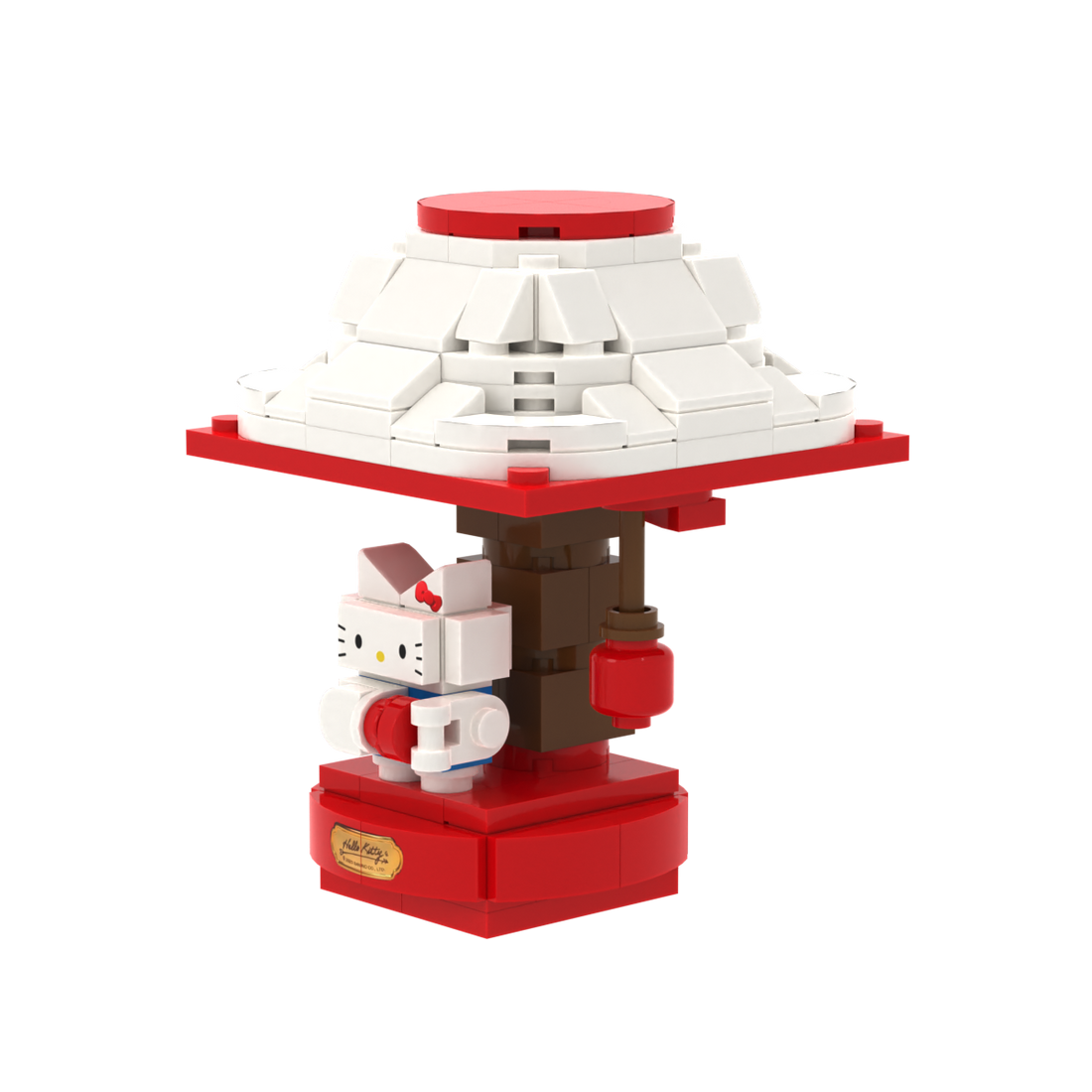 Red-White Table Lamp brick scene accessory, detail view 2