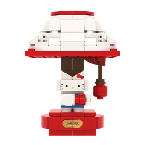Red-White Table Lamp brick scene accessory, left-side view