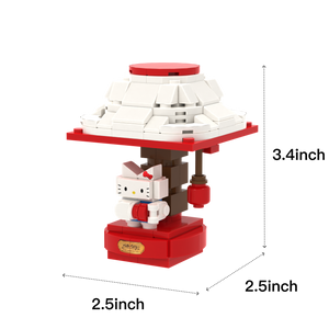 Red-White Table Lamp brick scene accessory, size guide