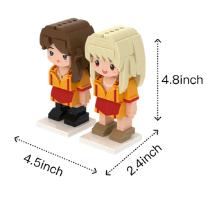 Retro Diner Duo custom brick figure, size guide