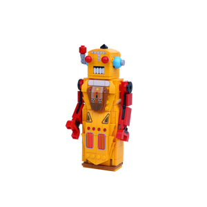 Retro Tin Sentinel brick art collectible, right-side view