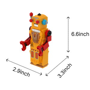 Retro Tin Sentinel brick art collectible, size guide