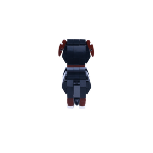 Rottweiler dog brick figure, back view
