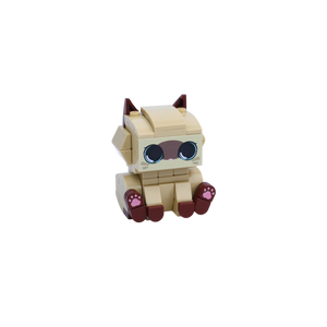 Siamese Cat cat brick figure, left-side view