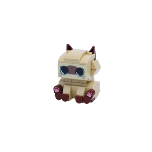 Siamese Cat cat brick figure, right-side view