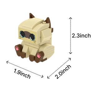 Siamese Cat cat brick figure, size guide