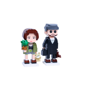 Silent Guardian Duo custom brick figure, left-side view