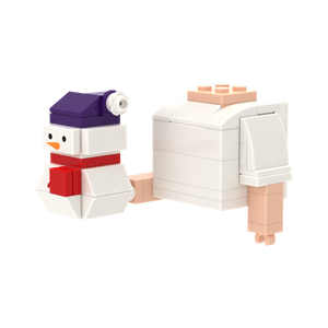 Snowman brick figure accessory, right-side view