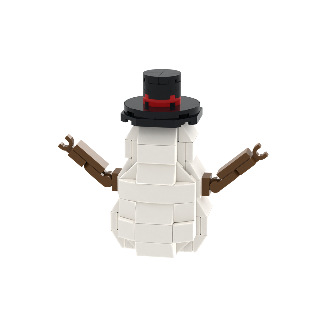 Snowman With Top Hat brick scene accessory, detail view 1