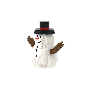 Snowman With Top Hat brick scene accessory, detail view 2