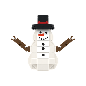 Snowman With Top Hat brick scene accessory, left-side view