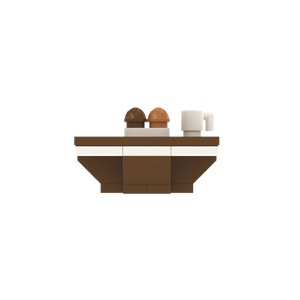 Square Coffee Table brick scene accessory, left-side view