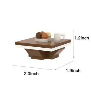 Square Coffee Table brick scene accessory, size guide