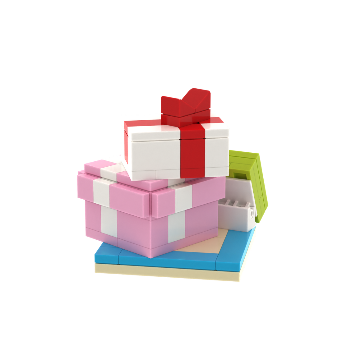 Stacked Gift Boxes brick scene accessory, detail view 1