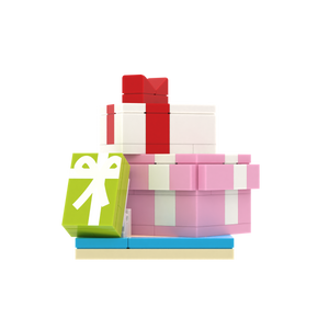 Stacked Gift Boxes brick scene accessory, left-side view