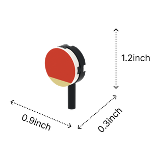 Table Tennis Paddle brick figure accessory, size guide