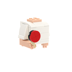 Table Tennis Paddle Design 2 brick figure accessory, left-side view