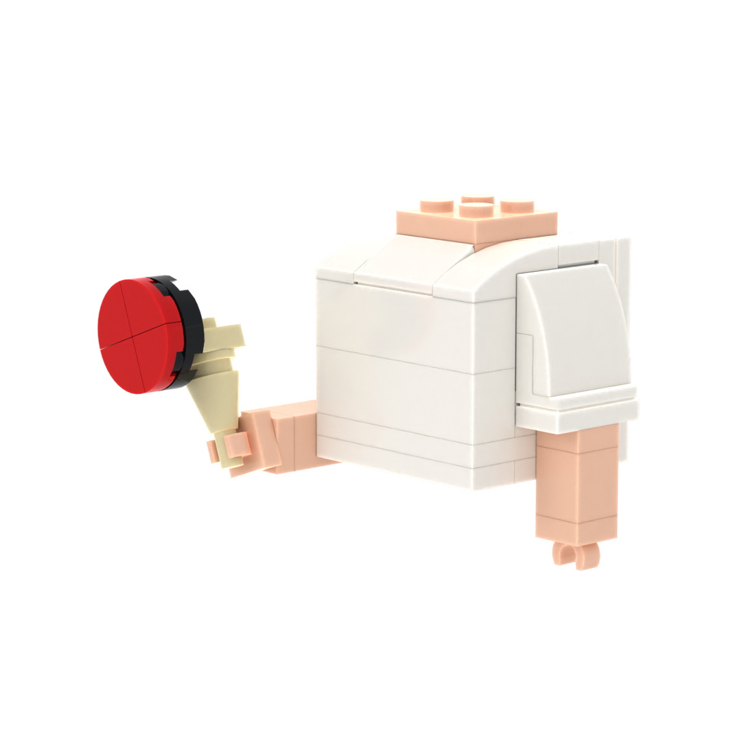 Table Tennis Paddle Design 2 brick figure accessory, right-side view