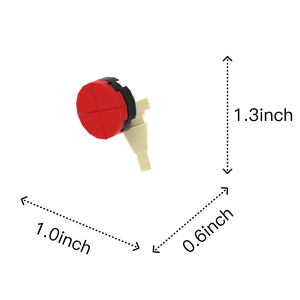 Table Tennis Paddle Design 2 brick figure accessory, size guide