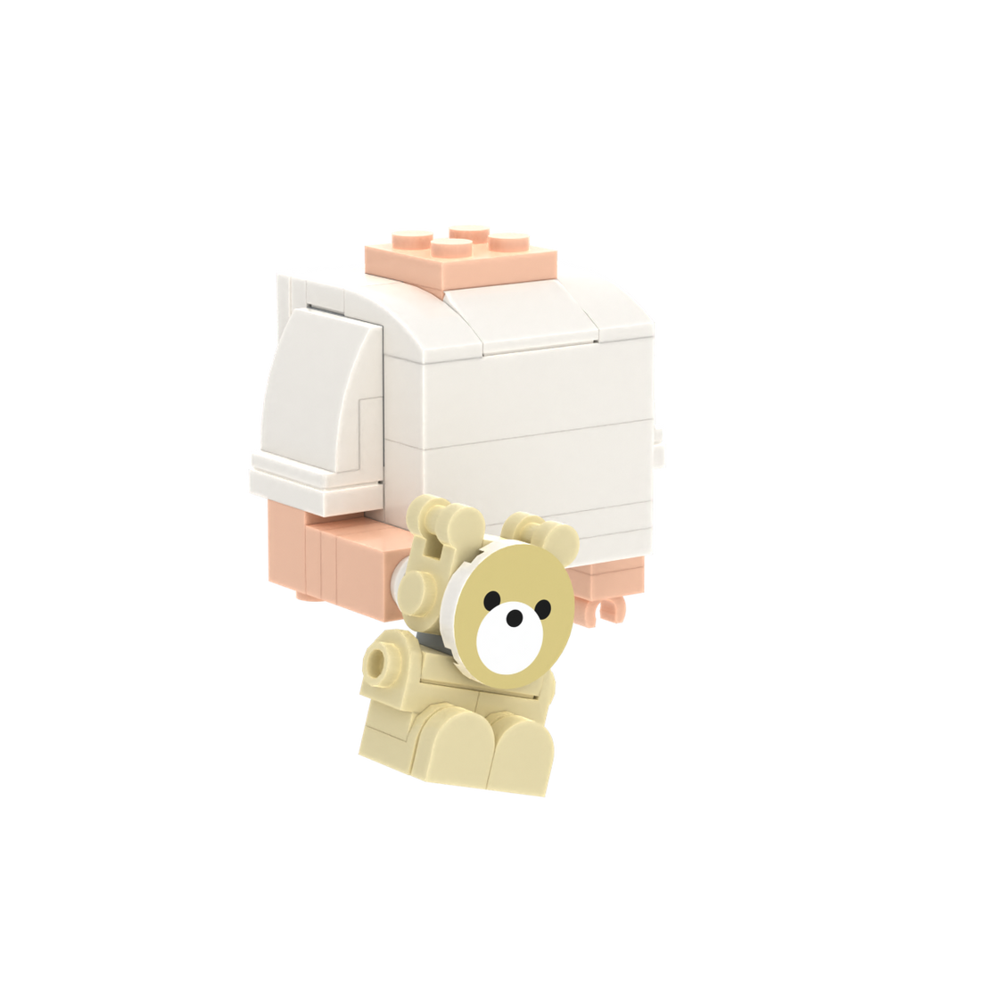 Tan Bear brick figure accessory, left-side view